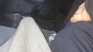 Jerking off while driving and quick cum