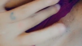 Thiccc girl rubs her wet pussy through her panties
