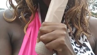 Sucking Dildo In Public