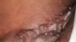Horny Latina playing with her wet creamy pussy