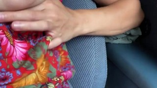 Horny Snapchat Babe Plays With Her Pussy In a Car (Clit Orgasm with Toy) - Real Amateur NoFaceGirl