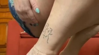 BBW Standing Wedge Heels show off, Masturbation and 2 Orgasm - Full 6 minutes Video for Sale