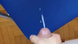 Huge cumshot on the chair for my gf