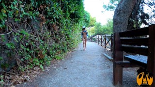 masturbates on the road. Public nudity MiaAmahl (preview)