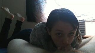 SophieEllie sucks and licks my dick until im satisfied. Cum shot. Feet.