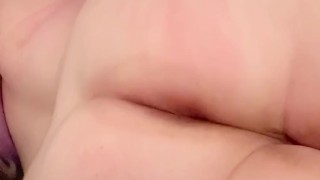 Blonde BBW fingering and toying tight ass
