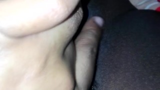 Hairy black pussy throbbing