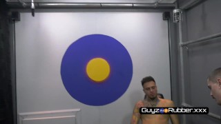 EXERCISING IN RUBBER SEES AUSTIN & LEO IN A GYM EXERCISING and Playing WITH EACH OTHER IN RUBBER!