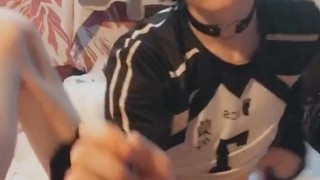 Femboy shows off his feet