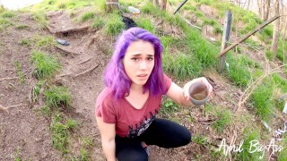 Drinking pee public street, strong and yellow pee "RISKY THROUGH" -real4k 60fr-