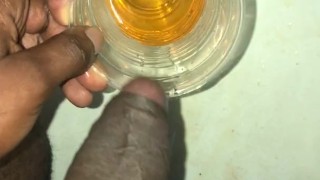pee in the tub and cup