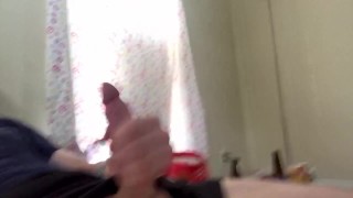 Stroking my huge cock