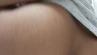 Black girl strips and uses dildo