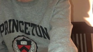 19 year old college frat boy jerks of wearing sweatshirt