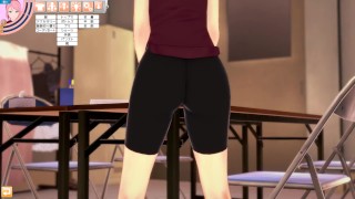 3D HENTAI Sakura masturbates at the edge of the table