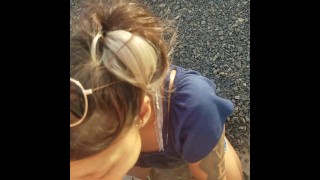 Sensual Blowjob in Public with double rainbow in background!