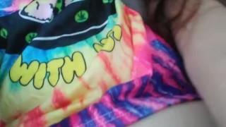 Public Masturbation Car Play! Hairy Hippie Slut Gym Pants Tie Dye Flashes PinkMoonLust on ONLYFANS! 