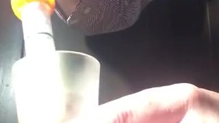 loading a syringe of my thawed cum loads to inject into my wife's pussy 