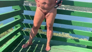 Public Masturbation on Viewing Tower - Squirting Orgasm - Amateur Horny Wife