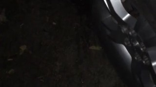 Pissing in the great outdoors on a cool enough night to produce some steam in the air from the hot P