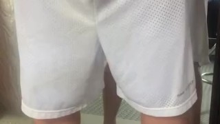 Jerking off in mirror. 