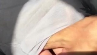 Thick hard Cock trapped in skin tight briefs 