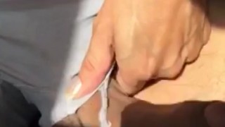 Thick hard Cock trapped in skin tight briefs 