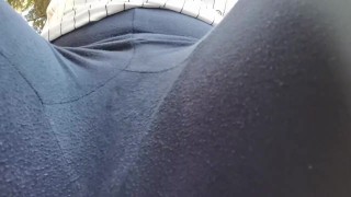 A great hot wet orgasm inside yoga pants in a public outdoor garden