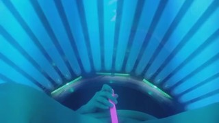 Propped up view of me cumming in the Public Tanning Bed