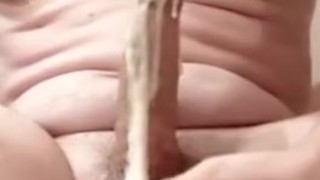 Solo guy wanking into mouth - Ice cream dick masturbation with cumshot and cumswallow *yummy*