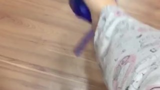 @tici_feet IG ticii_feet tici feet dangling the blue sandal again! (part 2)