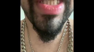 Tongue ASMR sticking out with teeth! Suck my tongue please 