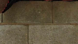 Taking a long piss outside in public 