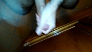 Jerking off and making a mess all over my closet