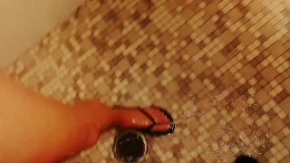 "I want to but I can't"Follow Cheating friends Wife in camp shower-fucks until she feels guilty