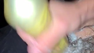 Jerking off in the hotel lobby