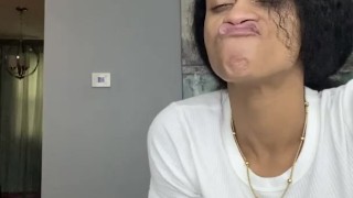Alicia’s Loves to smell drinks on her upper lip