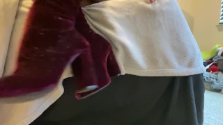 Velvet boots dirty feet