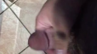 Rubbing my cock in the bathroom at work 