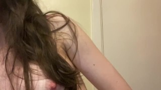 Cute Small Petite Hot Barely 18 Year Old Amateur Plays with Her Natural Titties