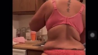 Sexy Latina BBW MILF Doing Dishes