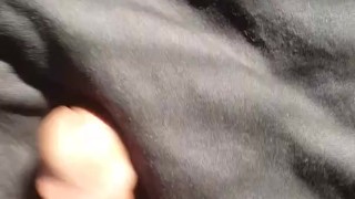 Big black dick dryhumping and stroking to huge cumshot