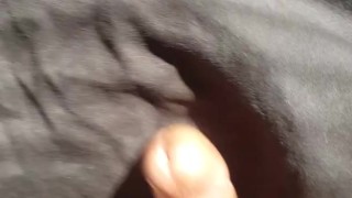 Big black dick dryhumping and stroking to huge cumshot