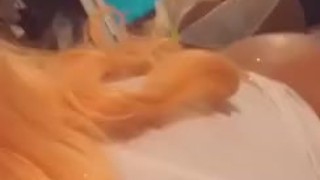 Big booty and wet panties twerking in mirror