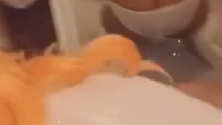 Big booty and wet panties twerking in mirror
