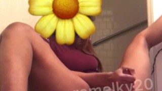 Ebony Teen Squirting and Playing With Pussy while on Ft Call 