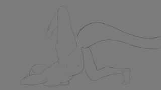 Animated Girl gets fuck from behind! sound! cumming scene