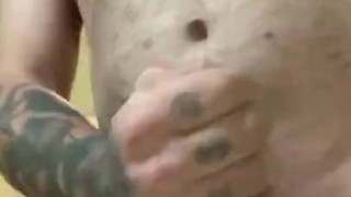 Quick jerk off in the kitchen 