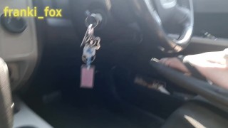 Too horny to wait. I Squirt in the Car at the Very Public Beach