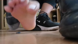 Giantess tickles tiny man then ignores him 
